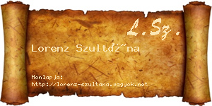 Lorenz Szultána névjegykártya
